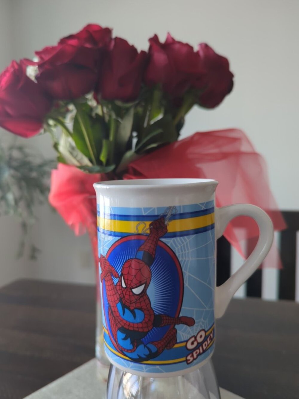 Spider-Man Coffee Mug Go Spidey Tea Cup Red Blue Yellow White Marvel 2011